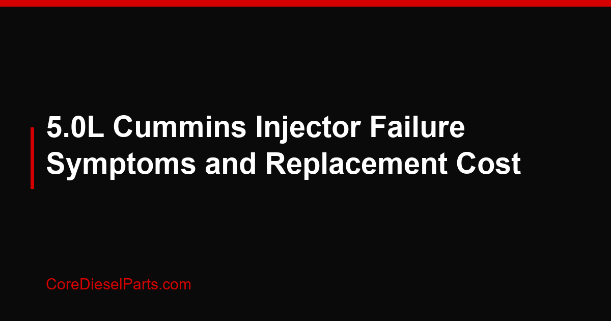 5.0L Cummins Injector Failure Symptoms and Replacement Cost
