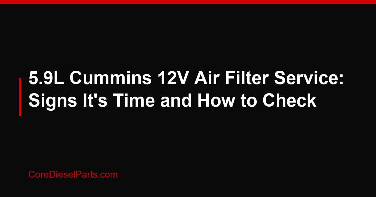 5.9L Cummins 12V Air Filter Service: Signs It's Time and How to Check
