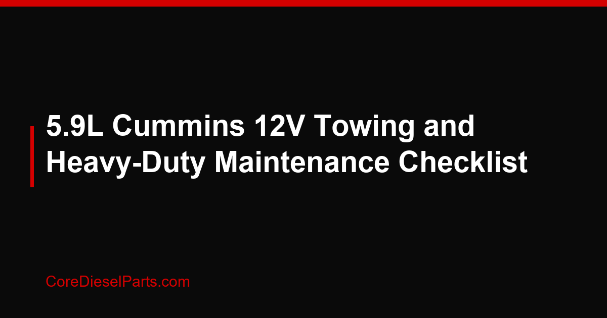 5.9L Cummins 12V Towing and Heavy-Duty Maintenance Checklist
