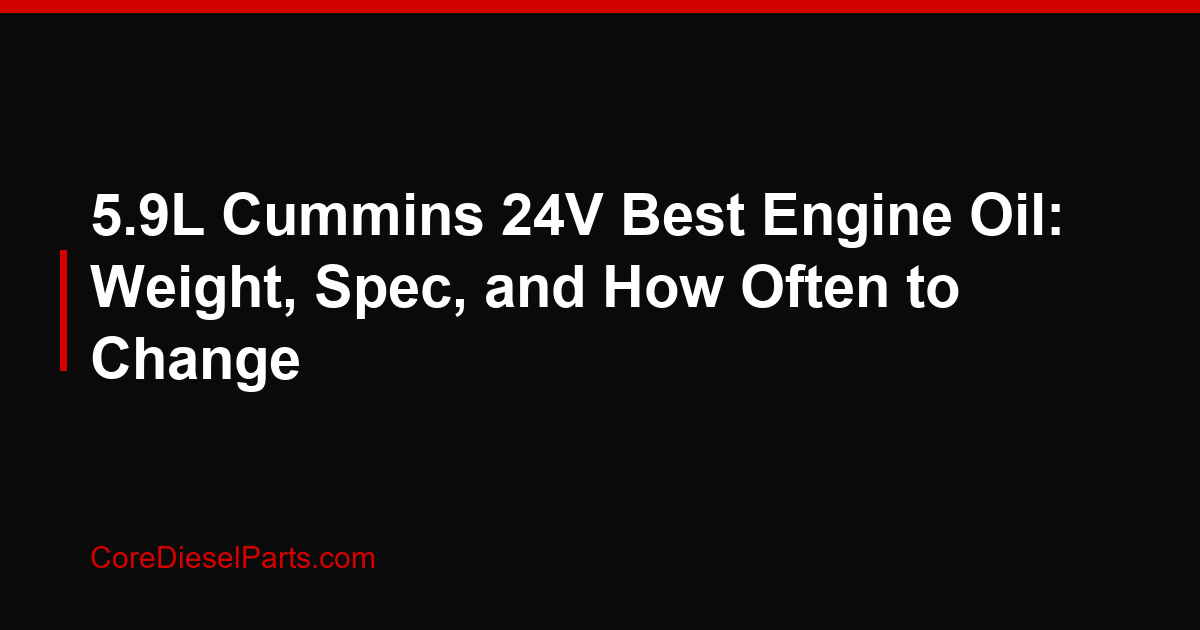 5.9L Cummins 24V Best Engine Oil: Weight, Spec, and How Often to Change