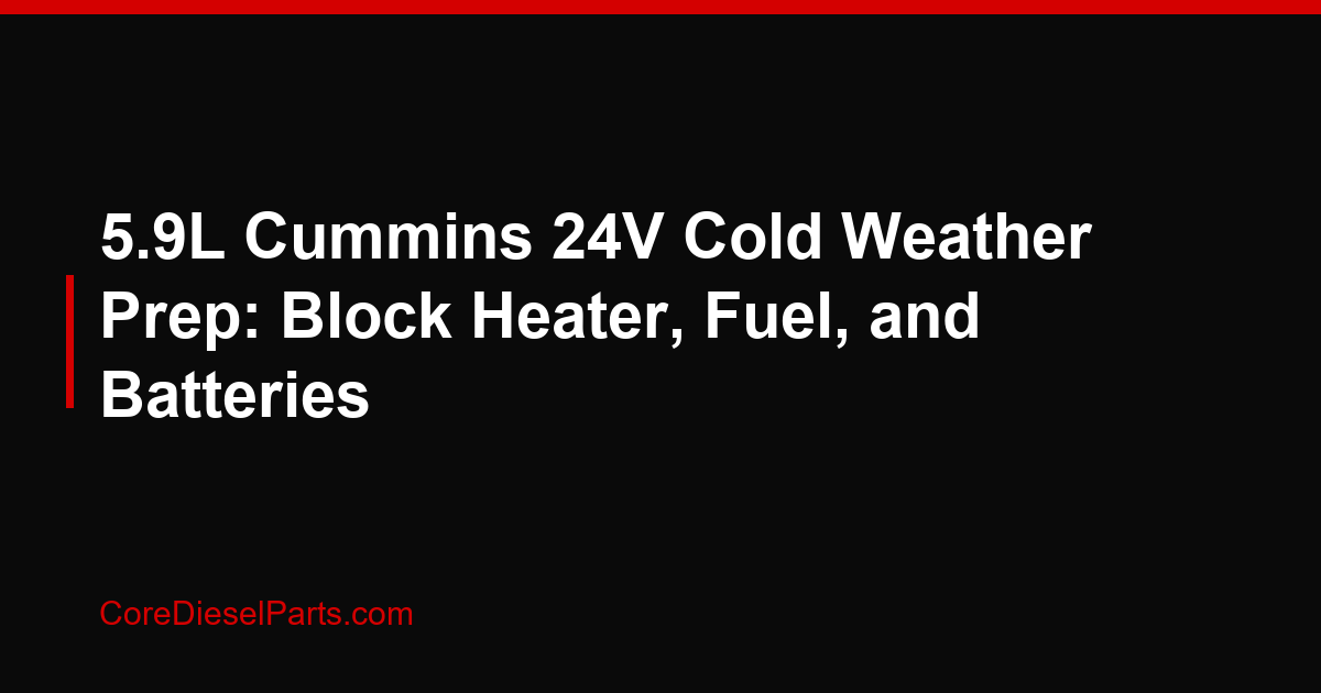 5.9L Cummins 24V Cold Weather Prep: Block Heater, Fuel, and Batteries