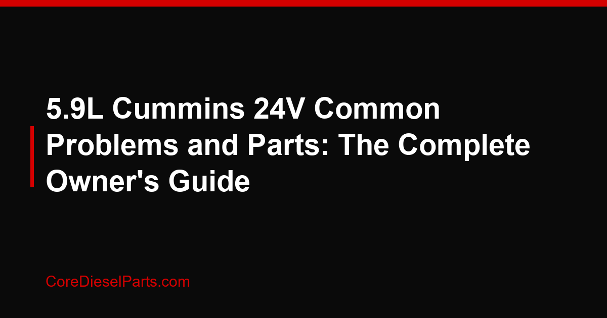 5.9L Cummins 24V Common Problems and Parts: The Complete Owner's Guide