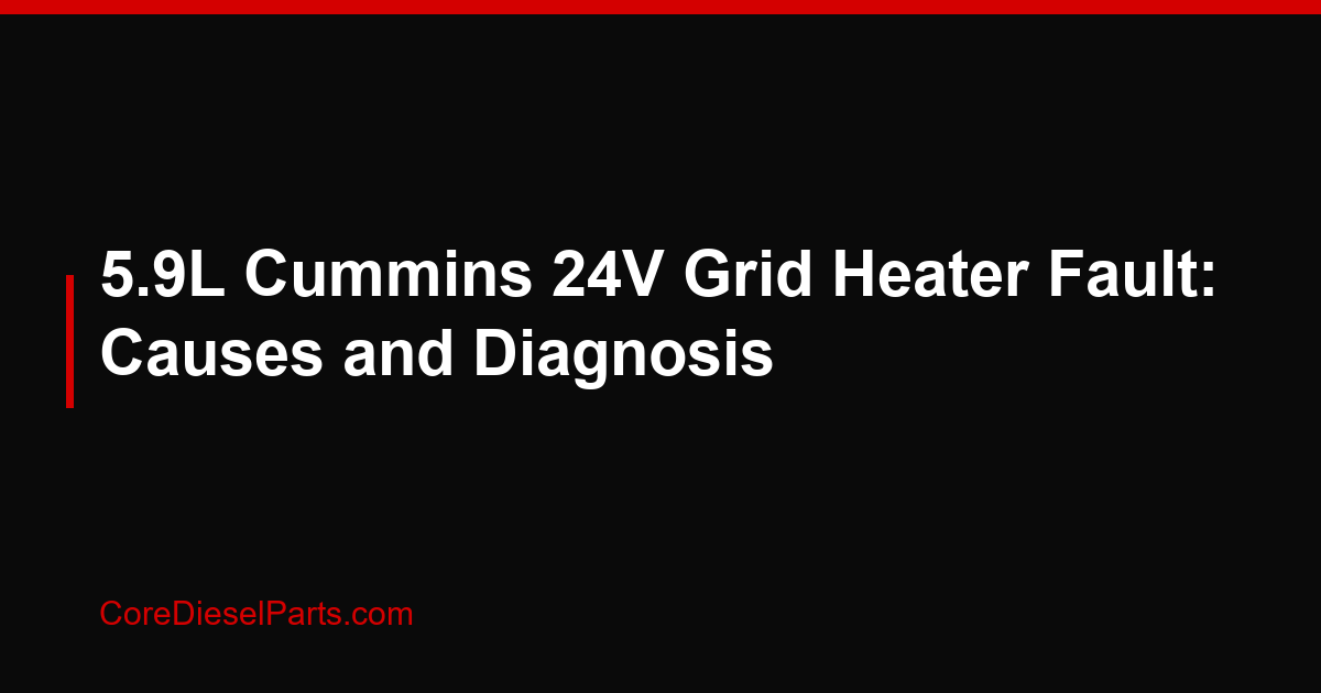 5.9L Cummins 24V Grid Heater Fault: Causes and Diagnosis