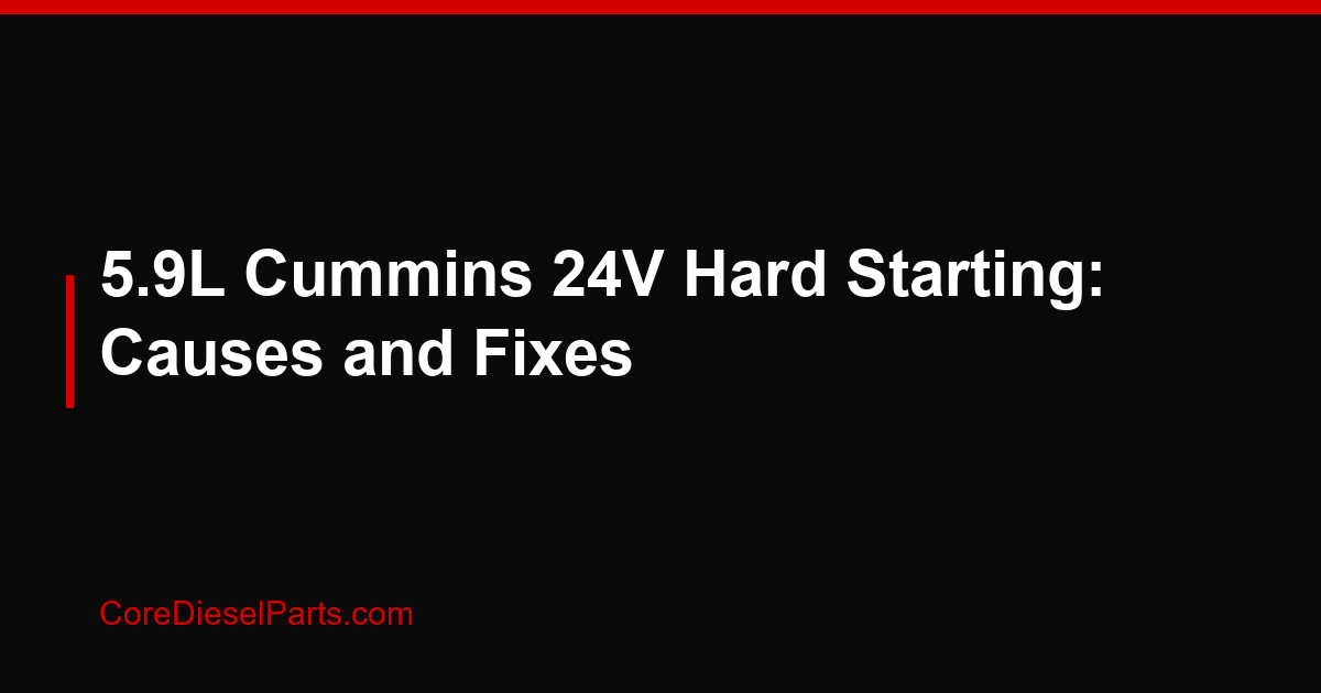 5.9L Cummins 24V Hard Starting: Causes and Fixes