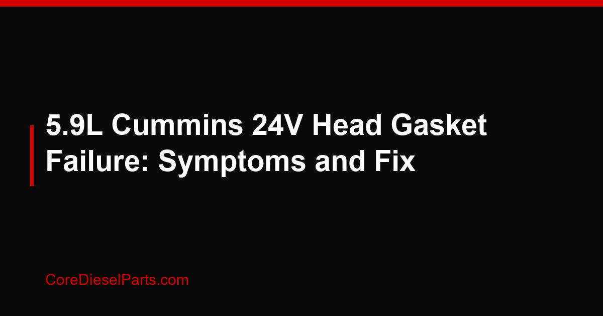 5.9L Cummins 24V Head Gasket Failure: Symptoms and Fix