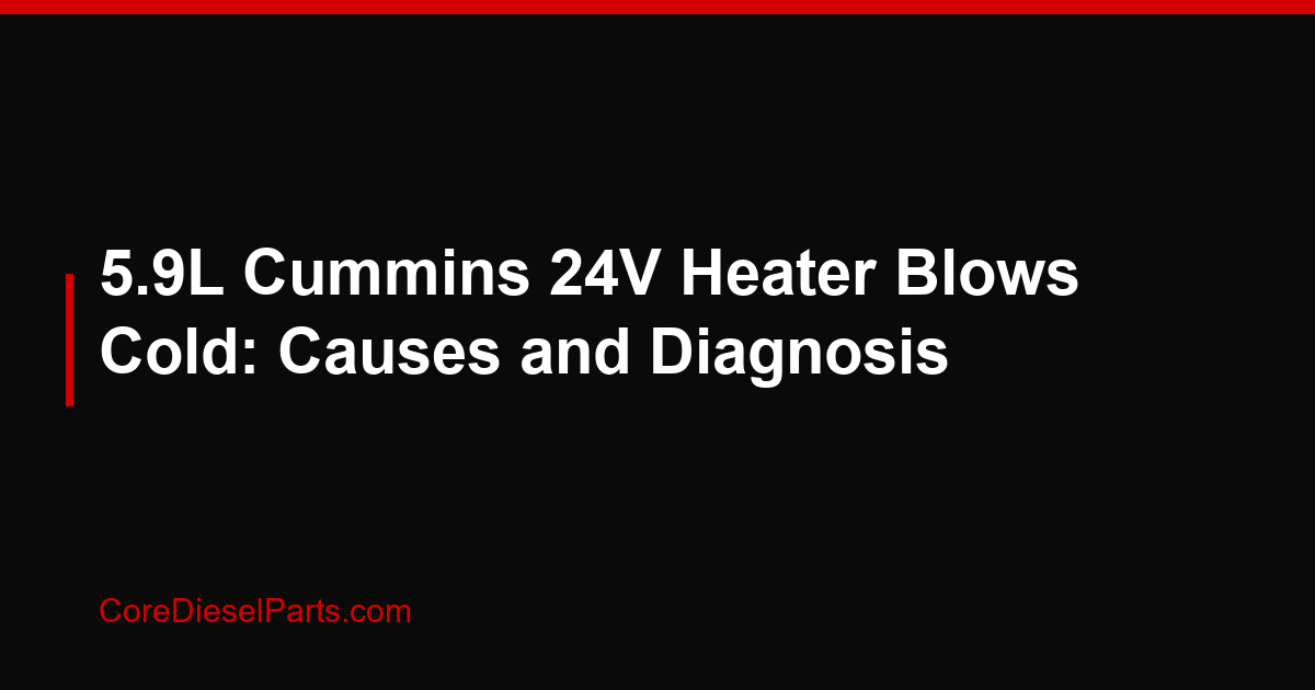 5.9L Cummins 24V Heater Blows Cold: Causes and Diagnosis