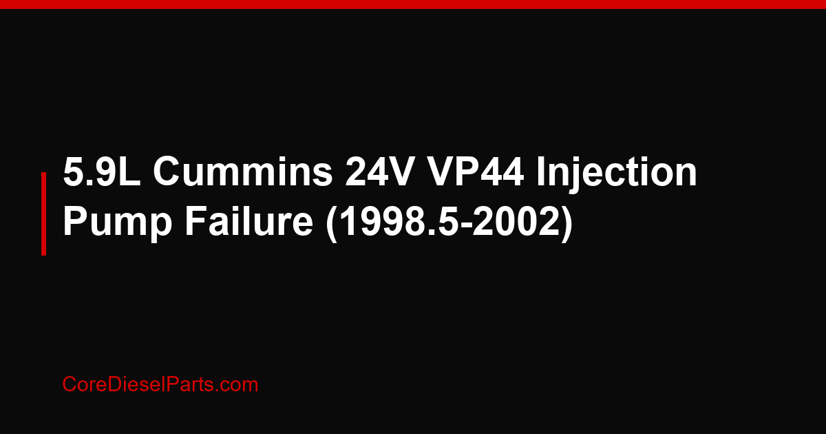 5.9L Cummins 24V VP44 Injection Pump Failure (1998.5-2002)
