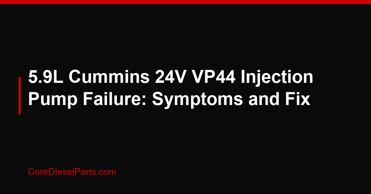 5.9L Cummins 24V VP44 Injection Pump Failure: Symptoms and Fix