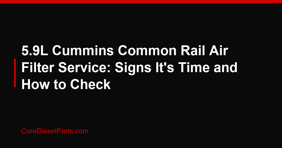 5.9L Cummins Common Rail Air Filter Service: Signs It's Time and How to Check