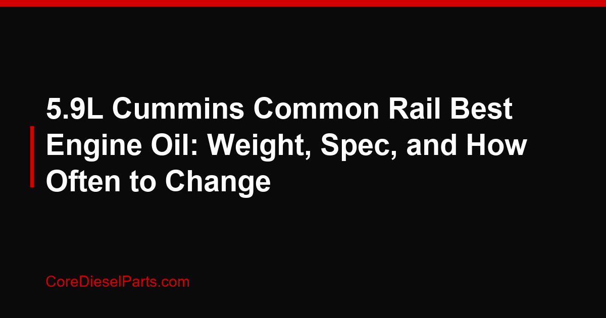 5.9L Cummins Common Rail Best Engine Oil: Weight, Spec, and How Often to Change