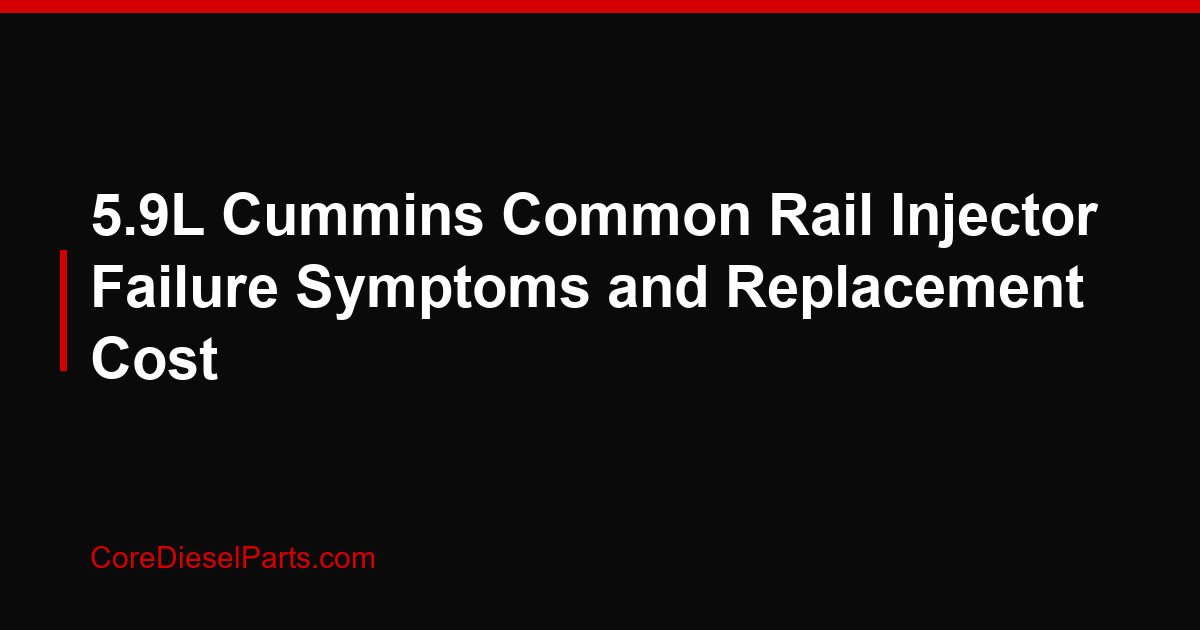 5.9L Cummins Common Rail Injector Failure Symptoms and Replacement Cost