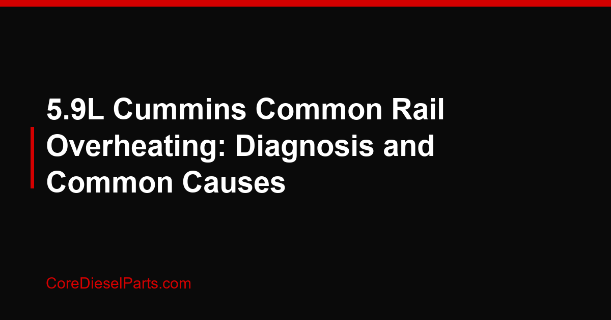 5.9L Cummins Common Rail Overheating: Diagnosis and Common Causes