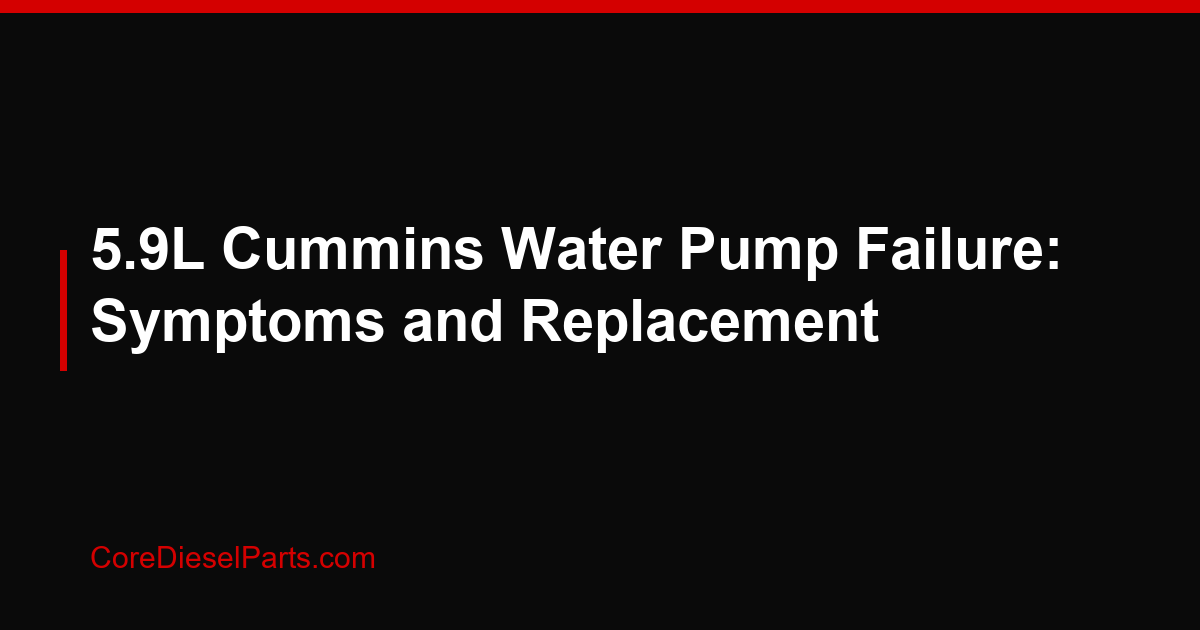 5.9L Cummins Water Pump Failure: Symptoms and Replacement