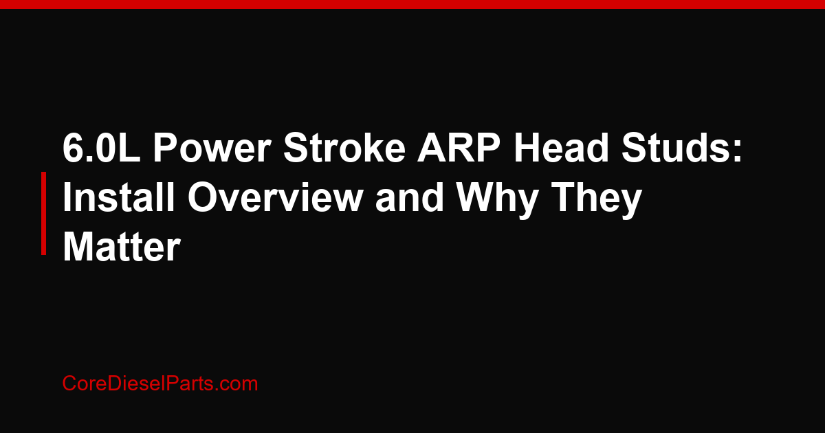 6.0L Power Stroke ARP Head Studs: Install Overview and Why They Matter