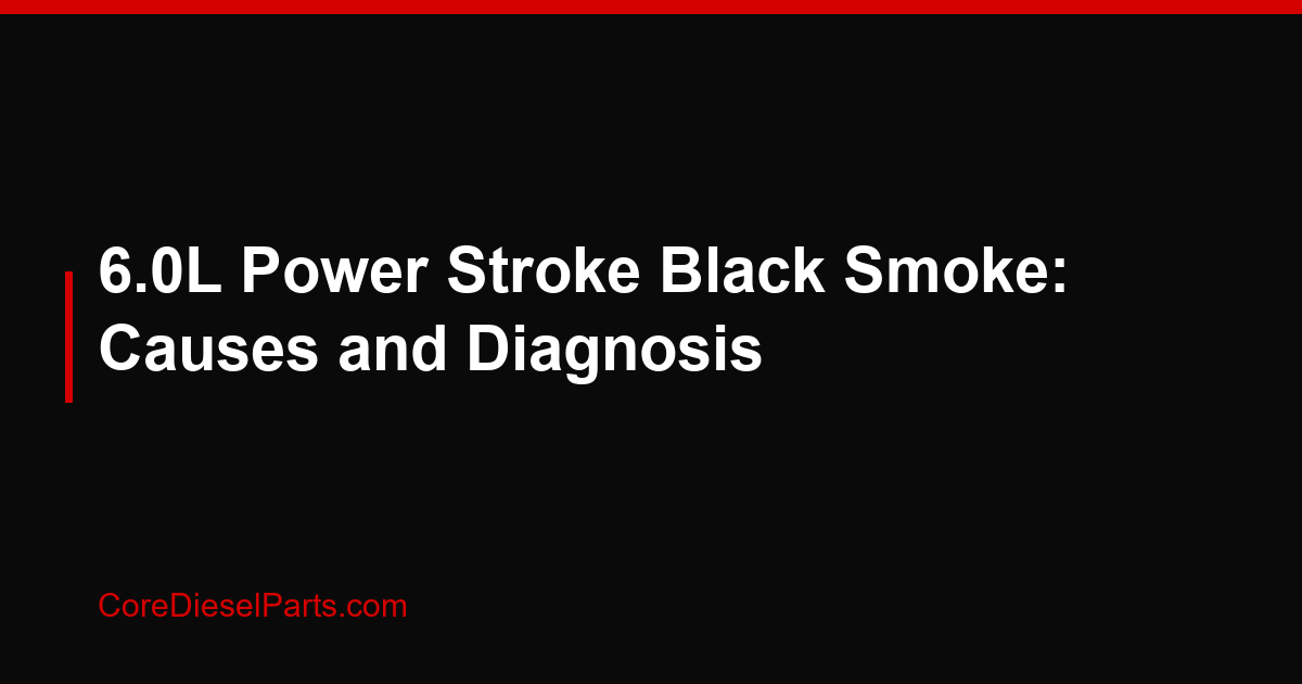 6.0L Power Stroke Black Smoke: Causes and Diagnosis