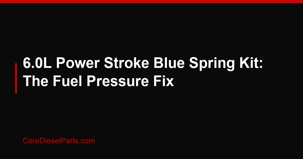 6.0L Power Stroke Blue Spring Kit: The Fuel Pressure Fix