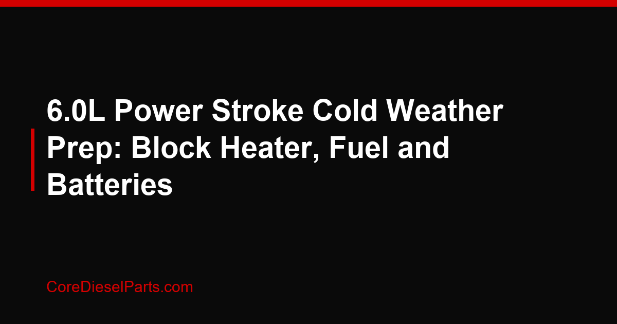 6.0L Power Stroke Cold Weather Prep: Block Heater, Fuel and Batteries