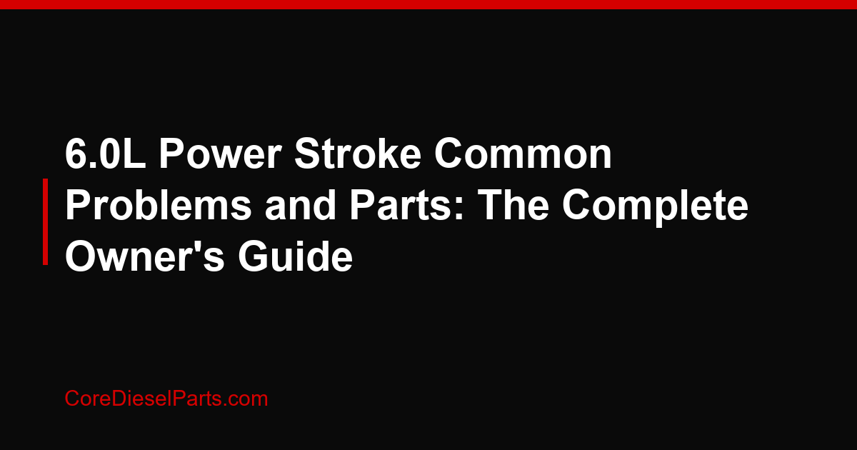 6.0L Power Stroke Common Problems and Parts: The Complete Owner's Guide