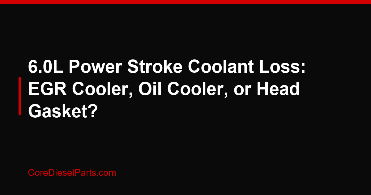 6.0L Power Stroke Coolant Loss: EGR Cooler, Oil Cooler, or Head Gasket?