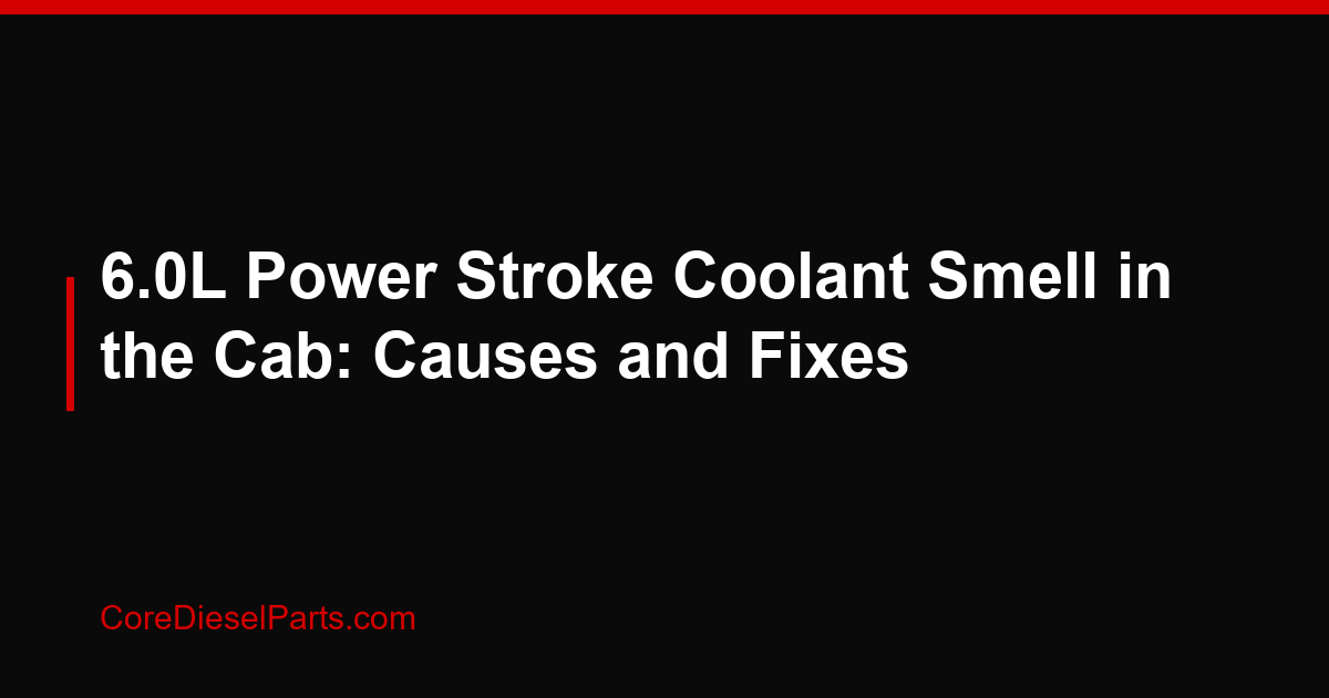 6.0L Power Stroke Coolant Smell in the Cab: Causes and Fixes