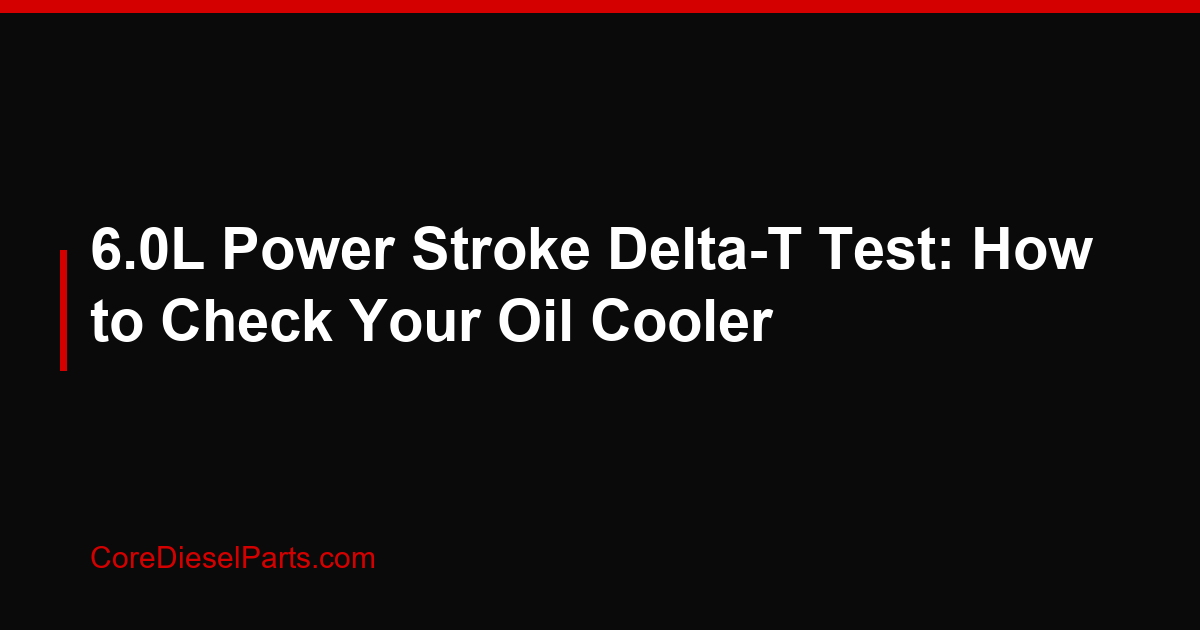 6.0L Power Stroke Delta-T Test: How to Check Your Oil Cooler