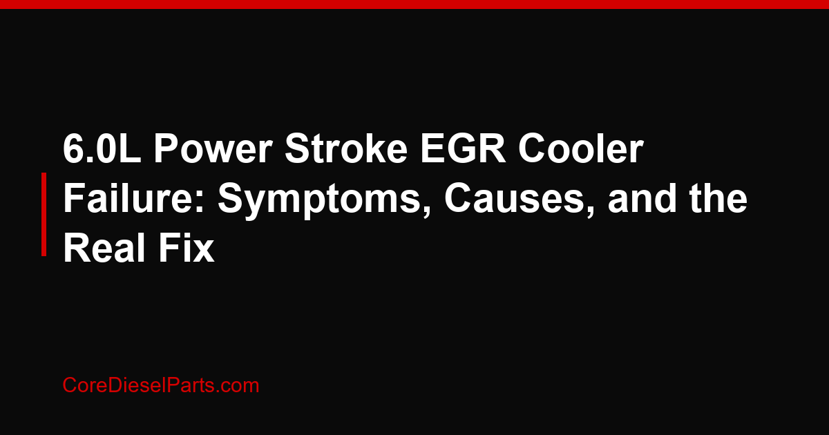 6.0L Power Stroke EGR Cooler Failure: Symptoms, Causes, and the Real Fix
