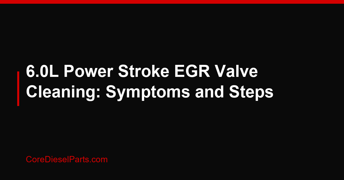 6.0L Power Stroke EGR Valve Cleaning: Symptoms and Steps