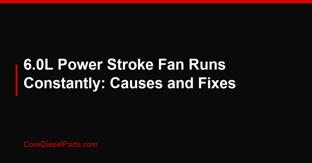 6.0L Power Stroke Fan Runs Constantly: Causes and Fixes