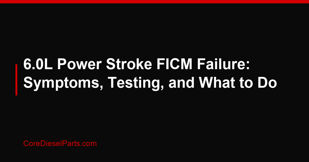 6.0L Power Stroke FICM Failure: Symptoms, Testing, and What to Do
