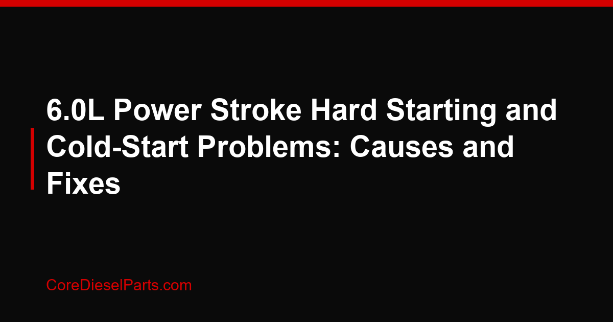 6.0L Power Stroke Hard Starting and Cold-Start Problems: Causes and Fixes