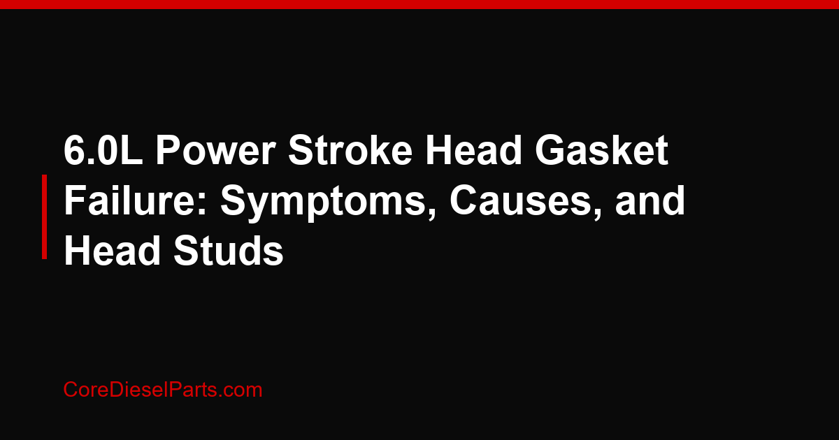 6.0L Power Stroke Head Gasket Failure: Symptoms, Causes, and Head Studs
