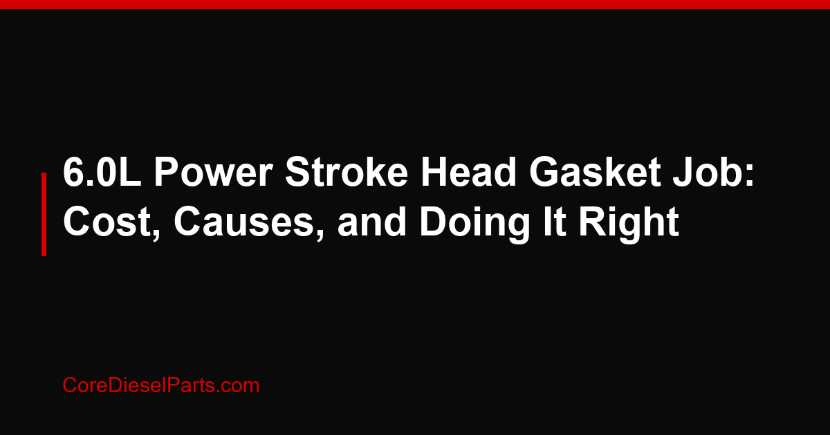 6.0L Power Stroke Head Gasket Job: Cost, Causes, and Doing It Right