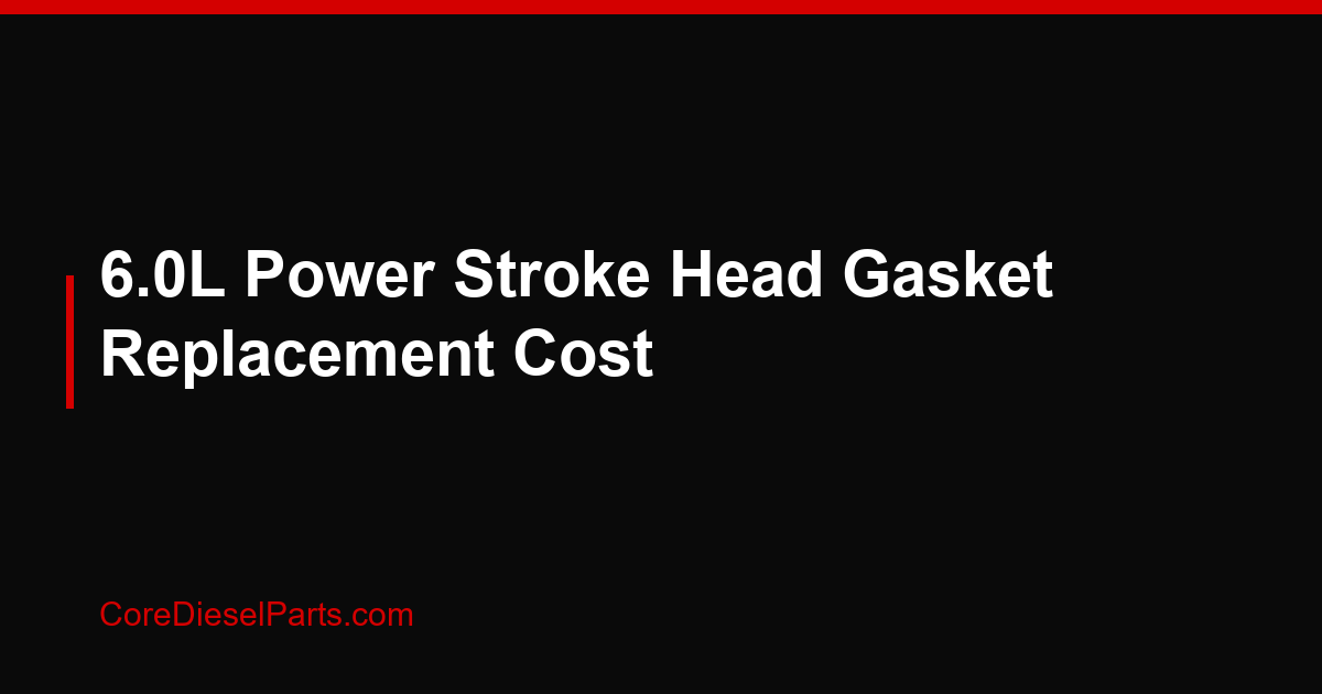 6.0L Power Stroke Head Gasket Replacement Cost
