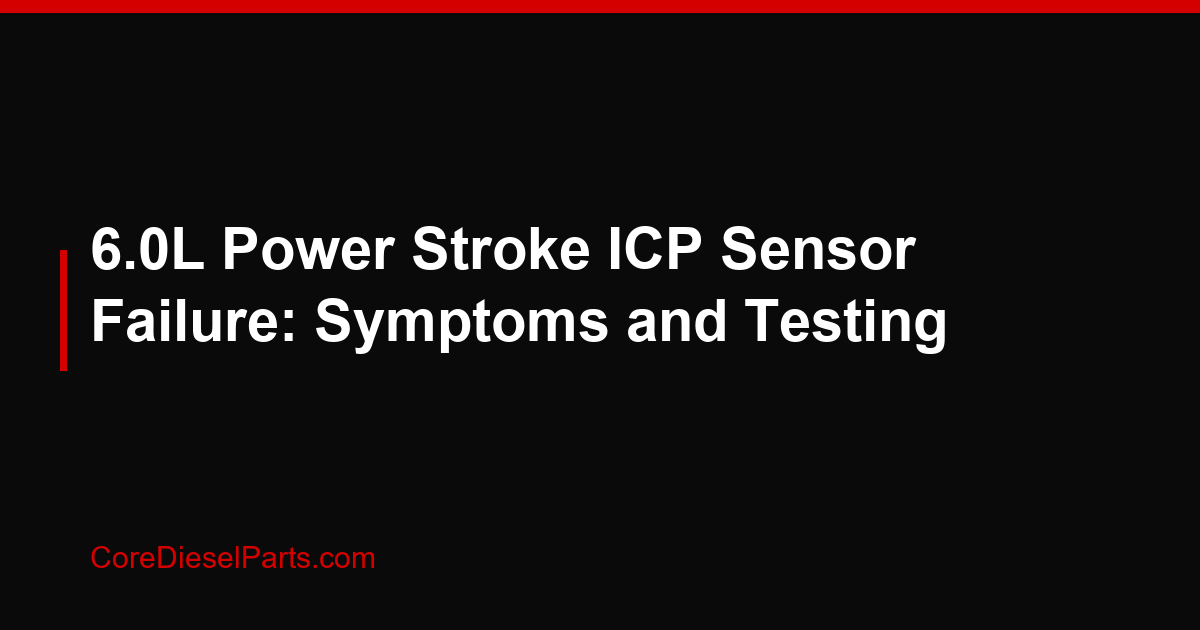 6.0L Power Stroke ICP Sensor Failure: Symptoms and Testing