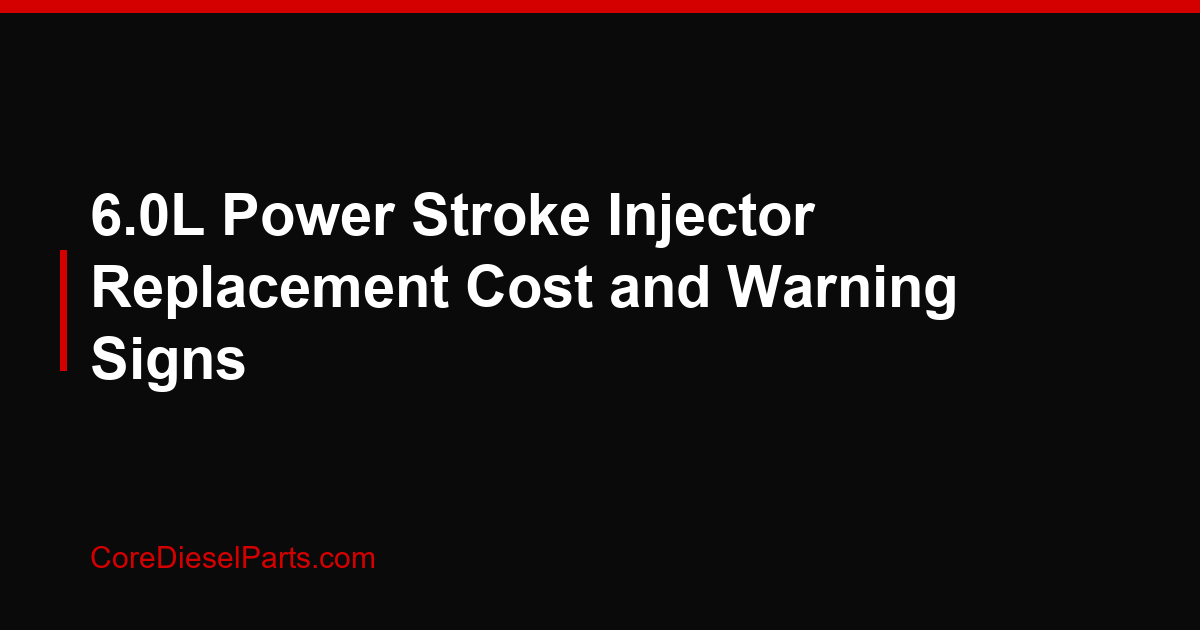 6.0L Power Stroke Injector Replacement Cost and Warning Signs