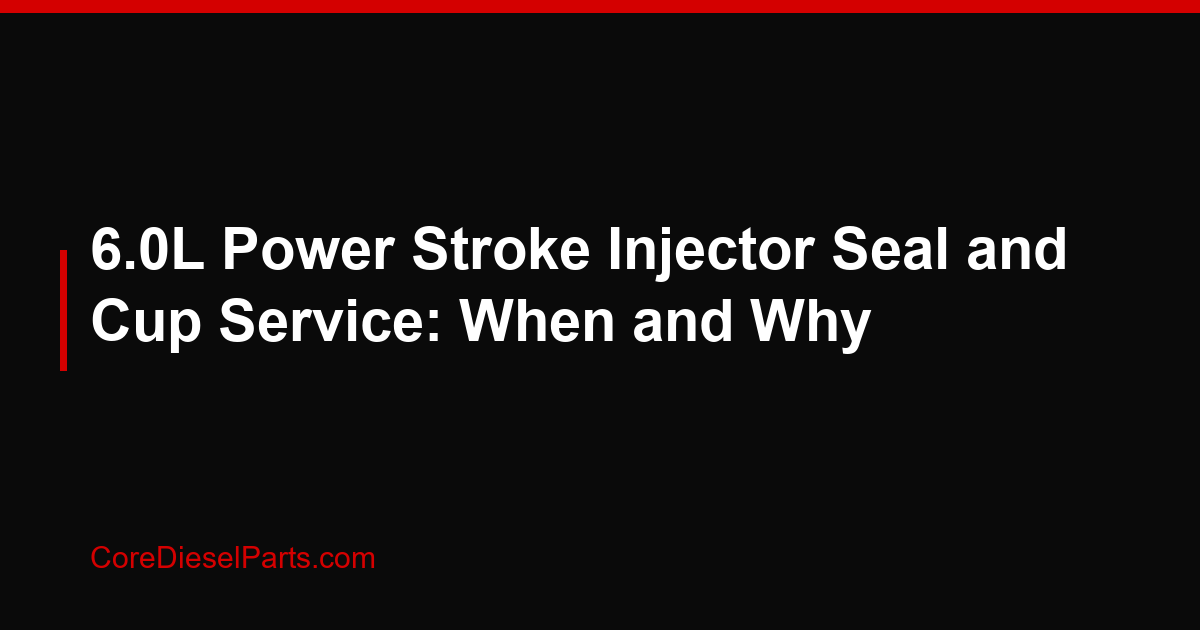 6.0L Power Stroke Injector Seal and Cup Service: When and Why