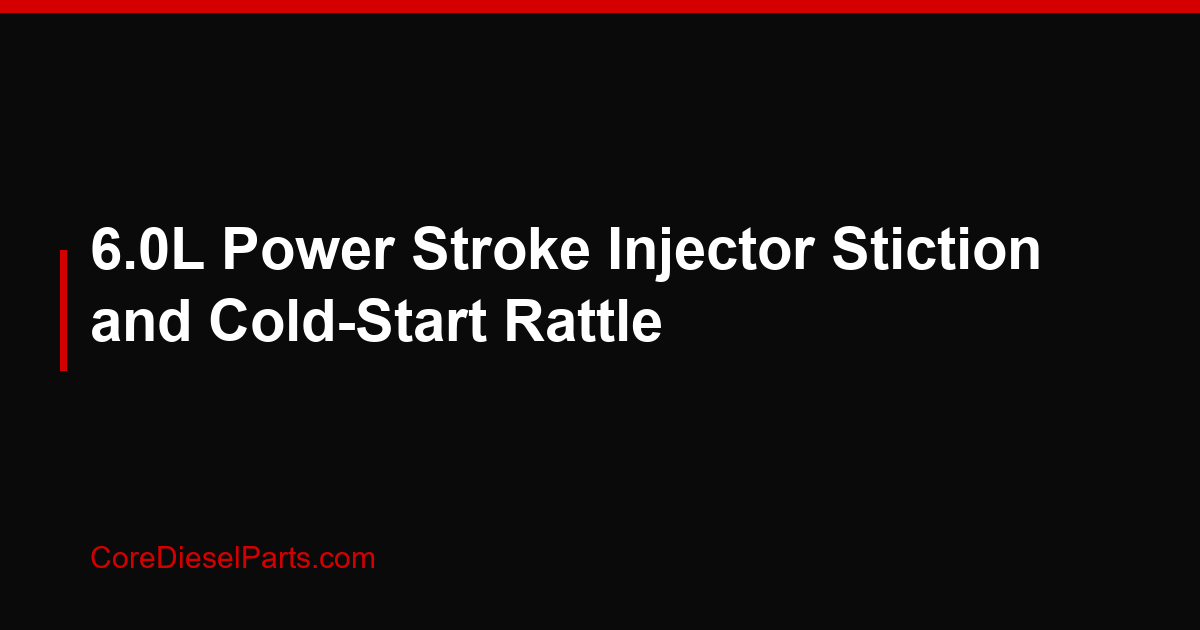 6.0L Power Stroke Injector Stiction and Cold-Start Rattle