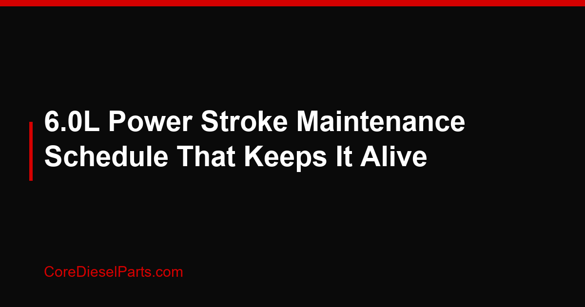 6.0L Power Stroke Maintenance Schedule That Keeps It Alive