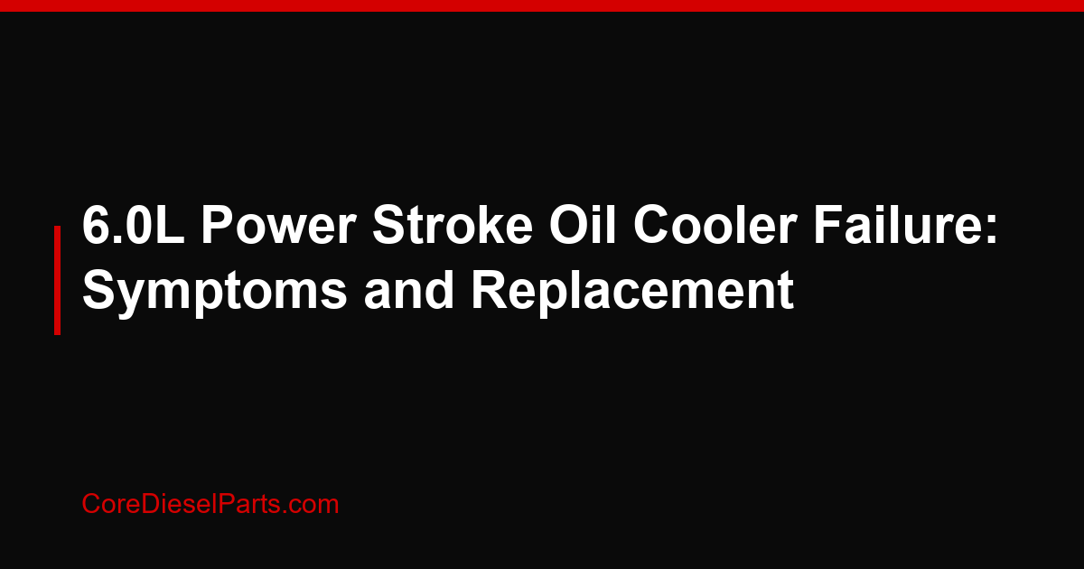 6.0L Power Stroke Oil Cooler Failure: Symptoms and Replacement