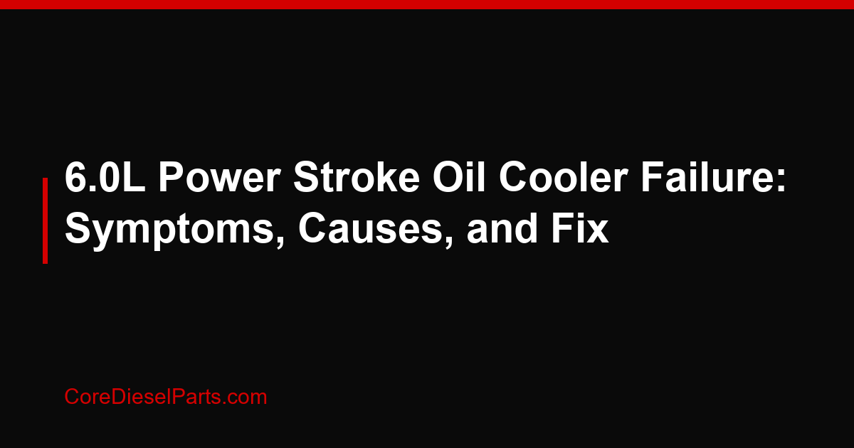 6.0L Power Stroke Oil Cooler Failure: Symptoms, Causes, and Fix