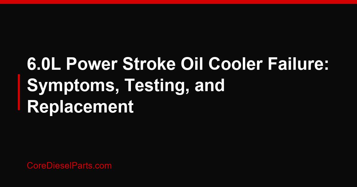 6.0L Power Stroke Oil Cooler Failure: Symptoms, Testing, and Replacement