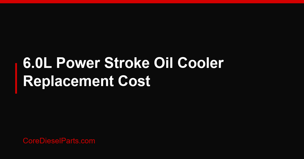 6.0L Power Stroke Oil Cooler Replacement Cost