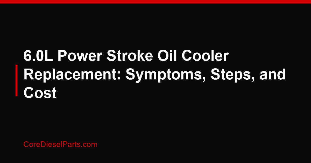 6.0L Power Stroke Oil Cooler Replacement: Symptoms, Steps, and Cost