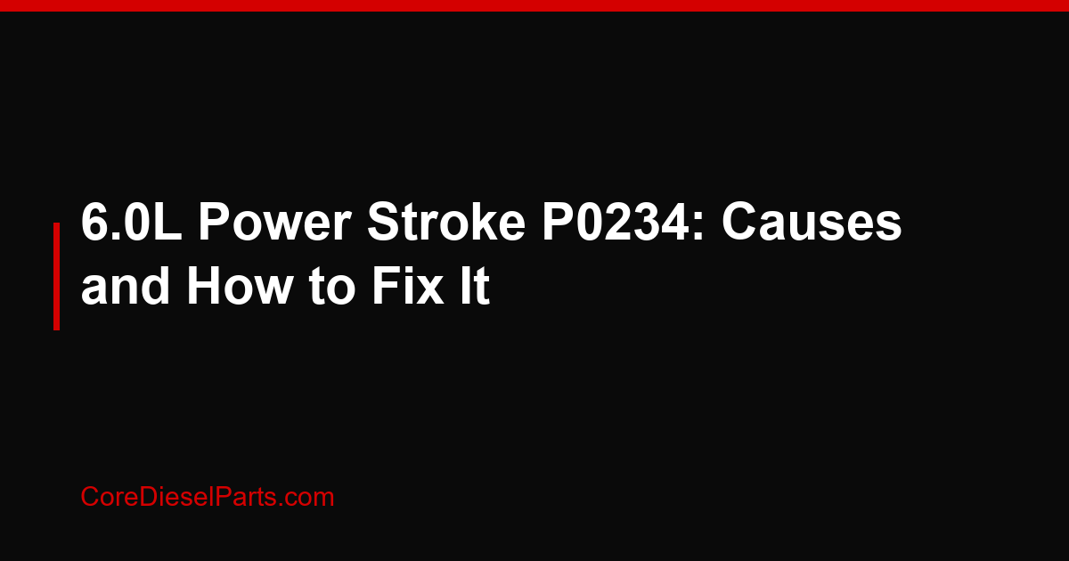 6.0L Power Stroke P0234: Causes and How to Fix It
