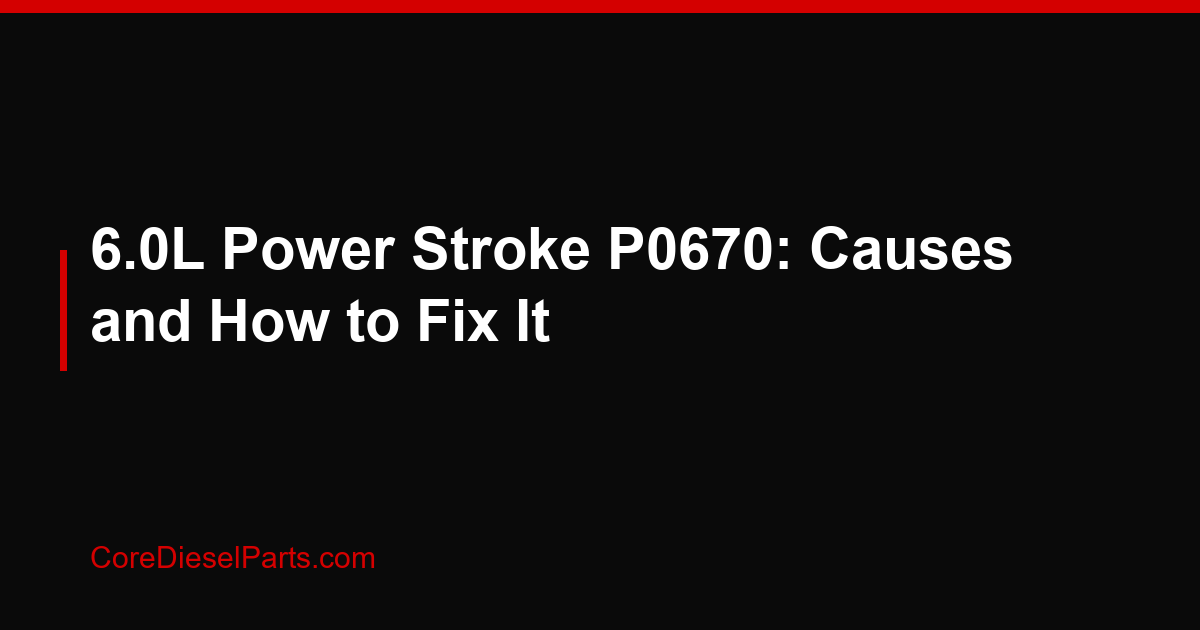 6.0L Power Stroke P0670: Causes and How to Fix It