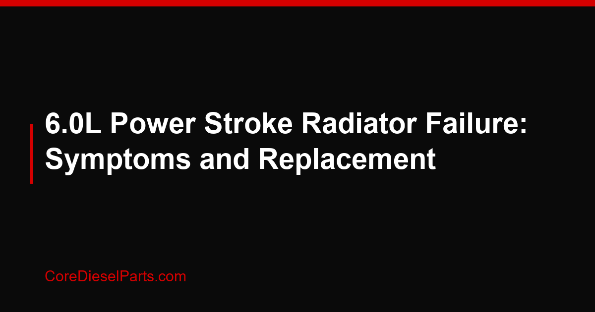 6.0L Power Stroke Radiator Failure: Symptoms and Replacement
