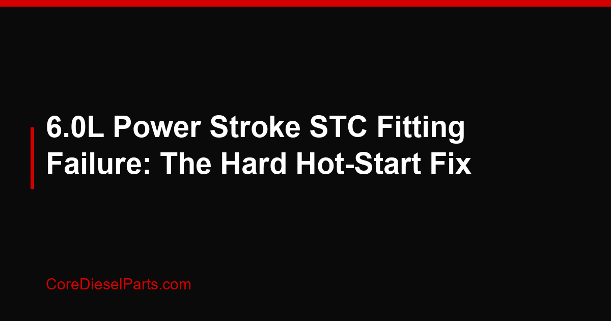 6.0L Power Stroke STC Fitting Failure: The Hard Hot-Start Fix
