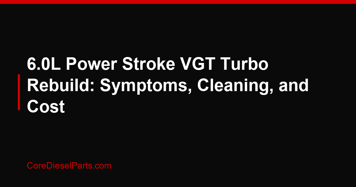 6.0L Power Stroke VGT Turbo Rebuild: Symptoms, Cleaning, and Cost