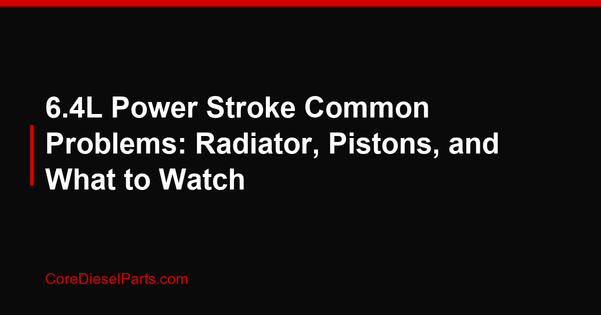 6.4L Power Stroke Common Problems: Radiator, Pistons, and What to Watch