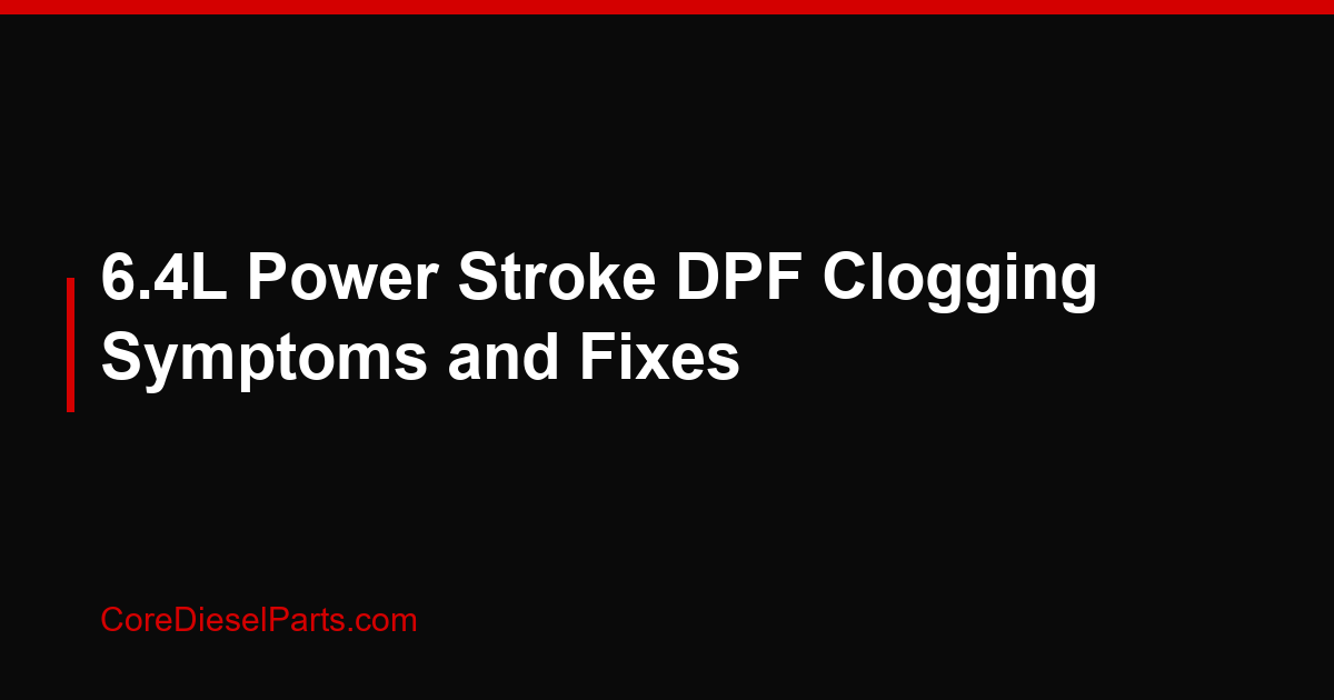 6.4L Power Stroke DPF Clogging Symptoms and Fixes